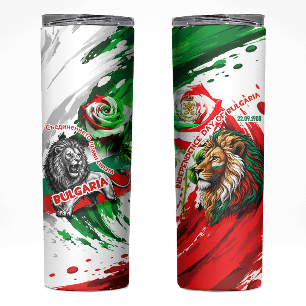 Bulgaria Independence Day Skinny Tumbler Bulgarian Flag Patriotic Lion National Emblem