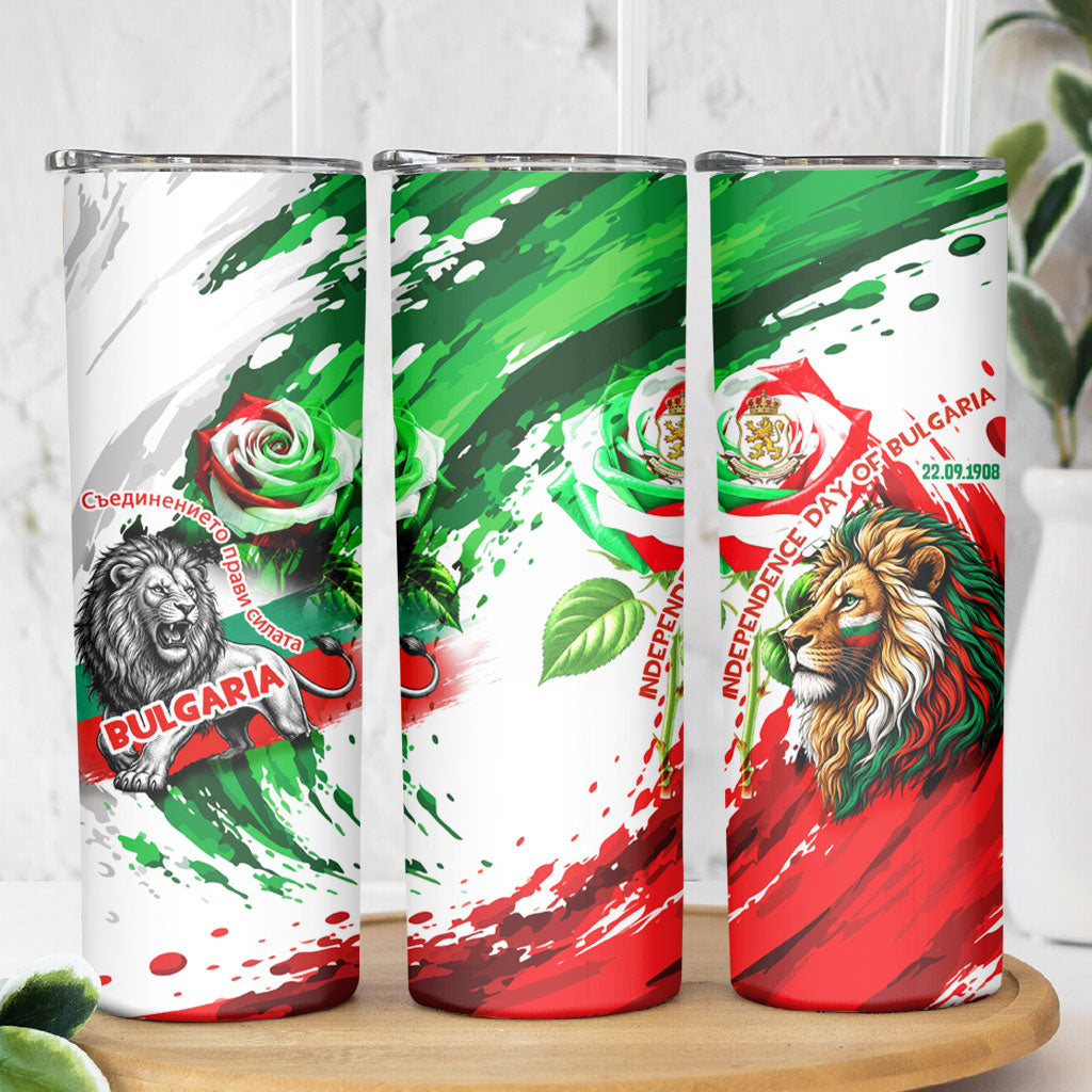 Bulgaria Independence Day Skinny Tumbler Bulgarian Flag Patriotic Lion National Emblem