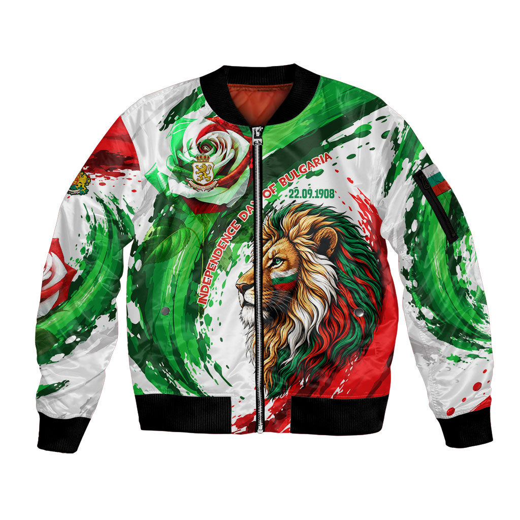 Bulgaria Independence Day Sleeve Zip Bomber Jacket Bulgarian Flag Patriotic Lion National Emblem
