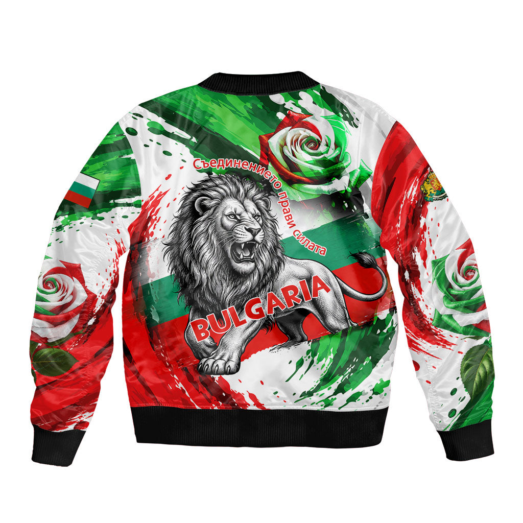 Bulgaria Independence Day Sleeve Zip Bomber Jacket Bulgarian Flag Patriotic Lion National Emblem