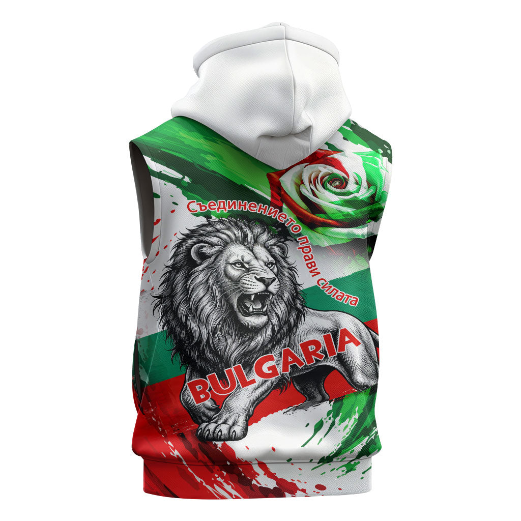 Bulgaria Independence Day Sleeveless Zip Hoodie Bulgarian Flag Patriotic Lion National Emblem