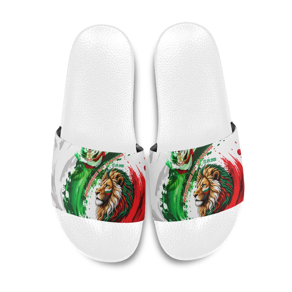 Bulgaria Independence Day Slide Sandals Bulgarian Flag Patriotic Lion National Emblem