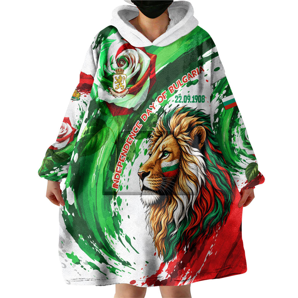 Bulgaria Independence Day Wearable Blanket Hoodie Bulgarian Flag Patriotic Lion National Emblem