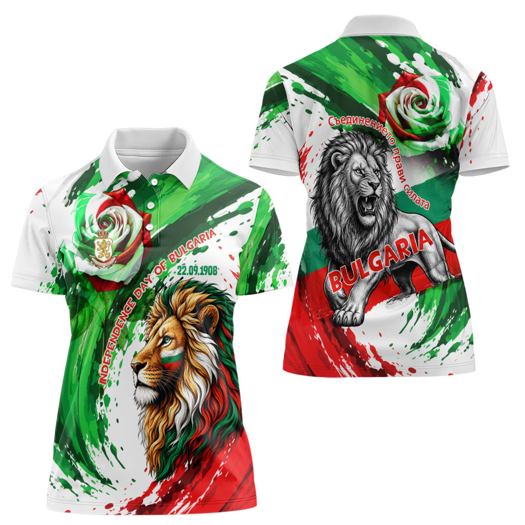 Bulgaria Independence Day Women Polo Shirt Bulgarian Flag Patriotic Lion National Emblem