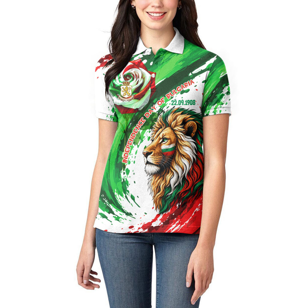 Bulgaria Independence Day Women Polo Shirt Bulgarian Flag Patriotic Lion National Emblem