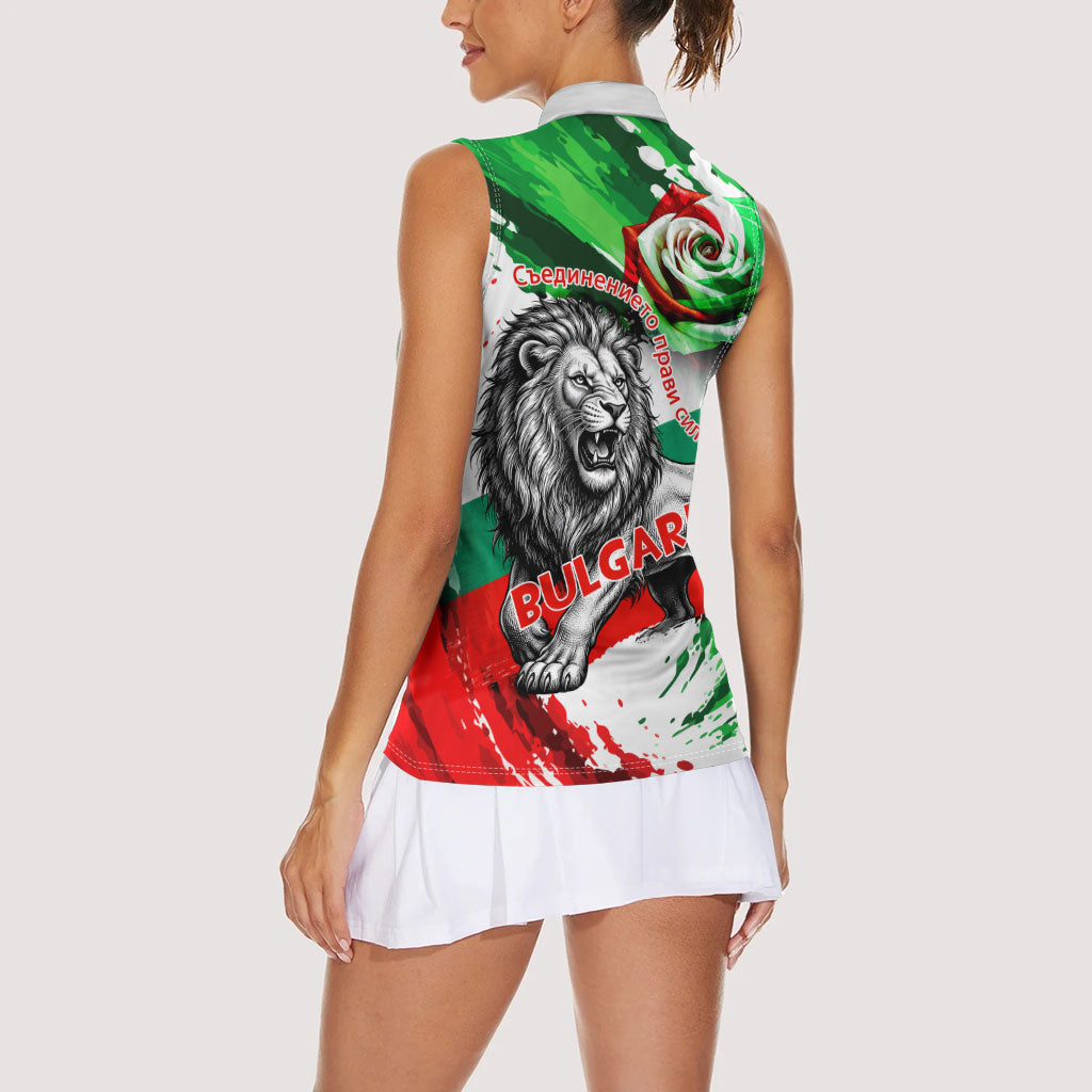 Bulgaria Independence Day Women Sleeveless Polo Shirt Bulgarian Flag Patriotic Lion National Emblem