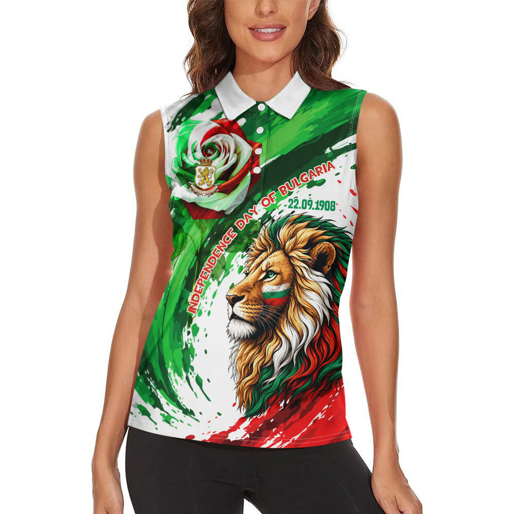 Bulgaria Independence Day Women Sleeveless Polo Shirt Bulgarian Flag Patriotic Lion National Emblem