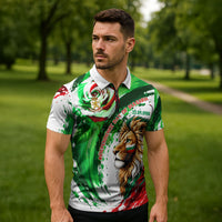 Bulgaria Independence Day Zipper Polo Shirt Bulgarian Flag Patriotic Lion National Emblem