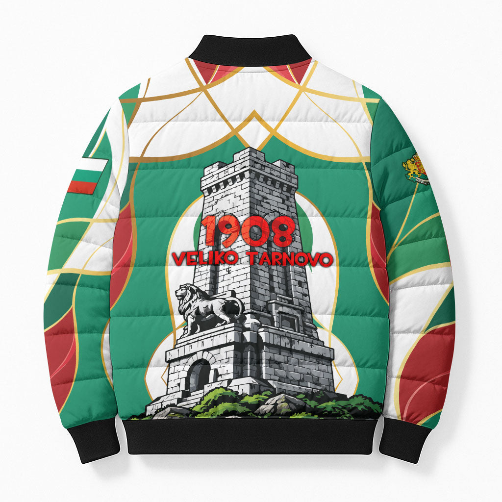 Bulgaria Independence Day 1908 Bomber Puffer Jacket Veliko Tarnovo Monument National Flag Patriot