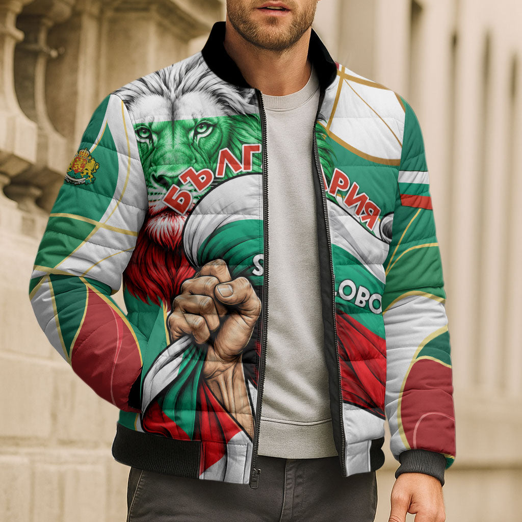 Bulgaria Independence Day 1908 Bomber Puffer Jacket Veliko Tarnovo Monument National Flag Patriot