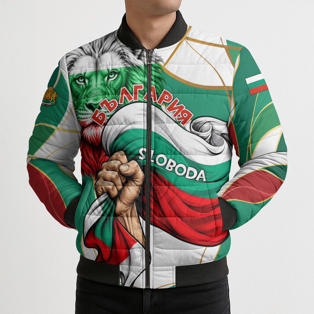 Bulgaria Independence Day 1908 Bomber Puffer Jacket Veliko Tarnovo Monument National Flag Patriot