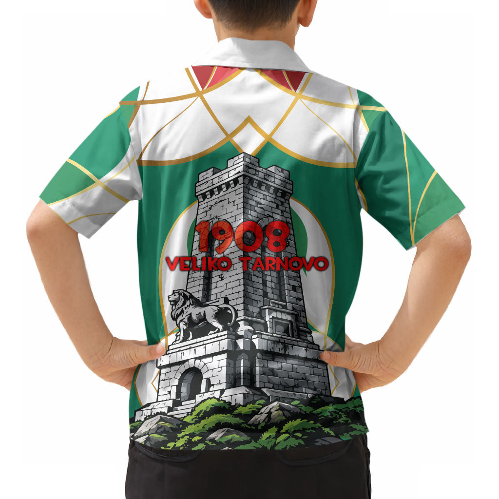 Bulgaria Independence Day 1908 Kid Hawaiian Shirt Veliko Tarnovo Monument National Flag Patriot