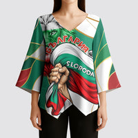 Bulgaria Independence Day 1908 Kimono Sleeve Blouse Veliko Tarnovo Monument National Flag Patriot