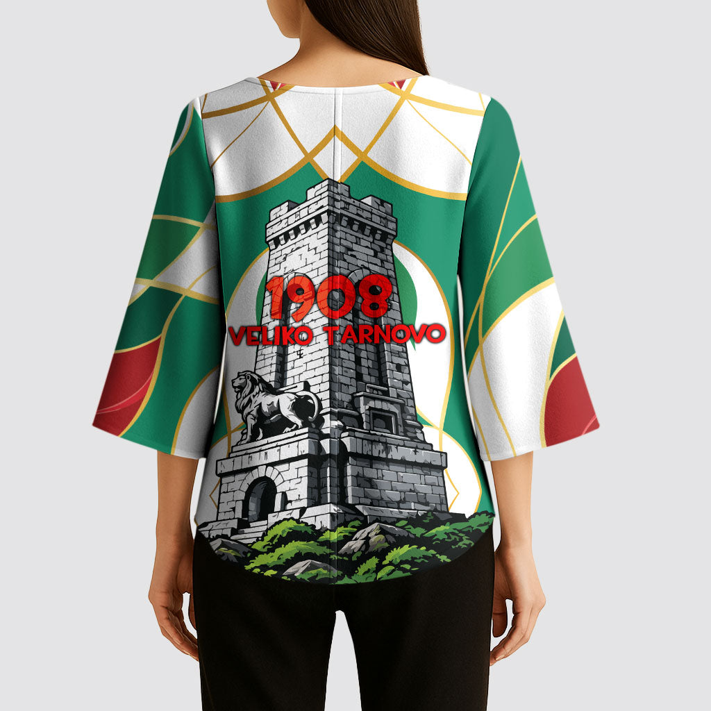 Bulgaria Independence Day 1908 Kimono Sleeve Blouse Veliko Tarnovo Monument National Flag Patriot
