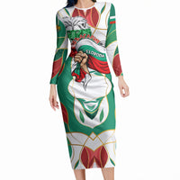 Bulgaria Independence Day 1908 Long Sleeve Bodycon Dress Veliko Tarnovo Monument National Flag Patriot