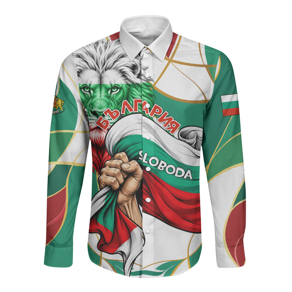 Bulgaria Independence Day 1908 Long Sleeve Button Shirt Veliko Tarnovo Monument National Flag Patriot