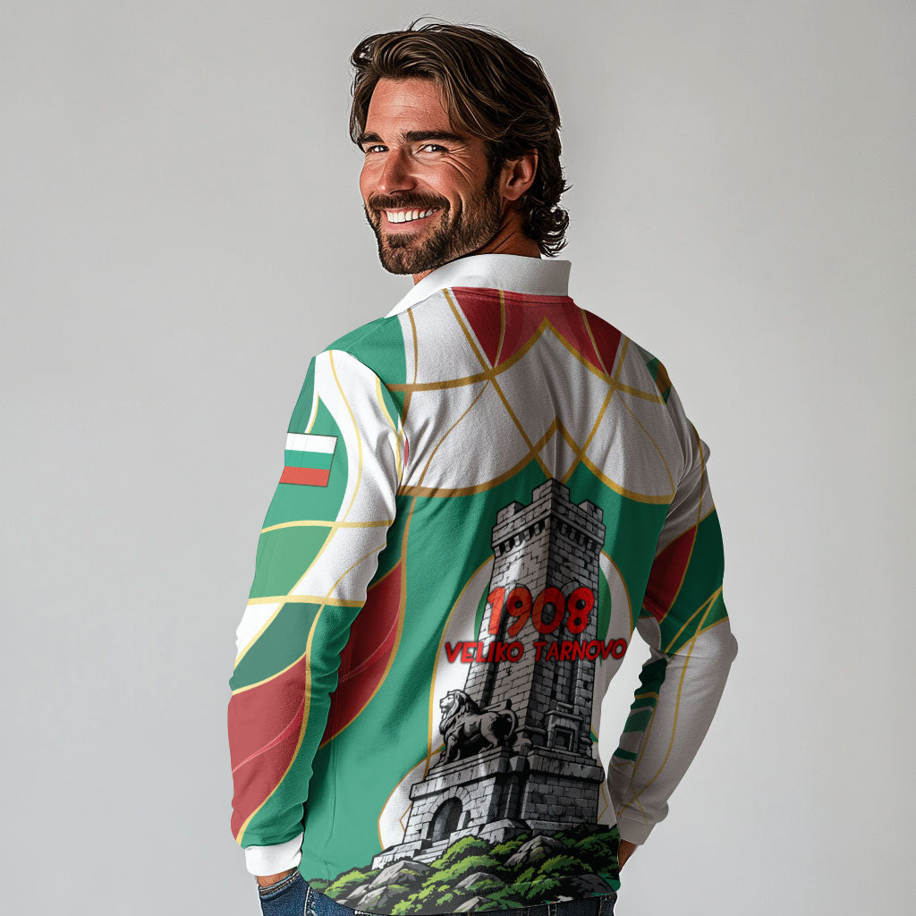 Bulgaria Independence Day 1908 Long Sleeve Polo Shirt Veliko Tarnovo Monument National Flag Patriot