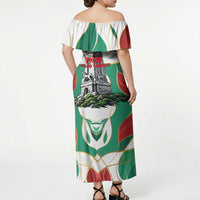 Bulgaria Independence Day 1908 Off Shoulder Maxi Dress Veliko Tarnovo Monument National Flag Patriot