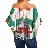 Bulgaria Independence Day 1908 Off Shoulder Wrap Waist Top Veliko Tarnovo Monument National Flag Patriot