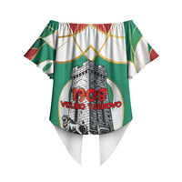 Bulgaria Independence Day 1908 Off Shoulder Wrap Waist Top Veliko Tarnovo Monument National Flag Patriot