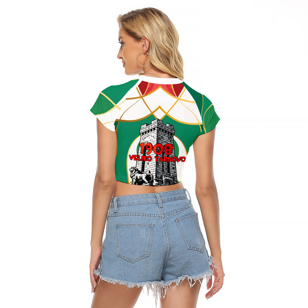 Bulgaria Independence Day 1908 Raglan Cropped T Shirt Veliko Tarnovo Monument National Flag Patriot