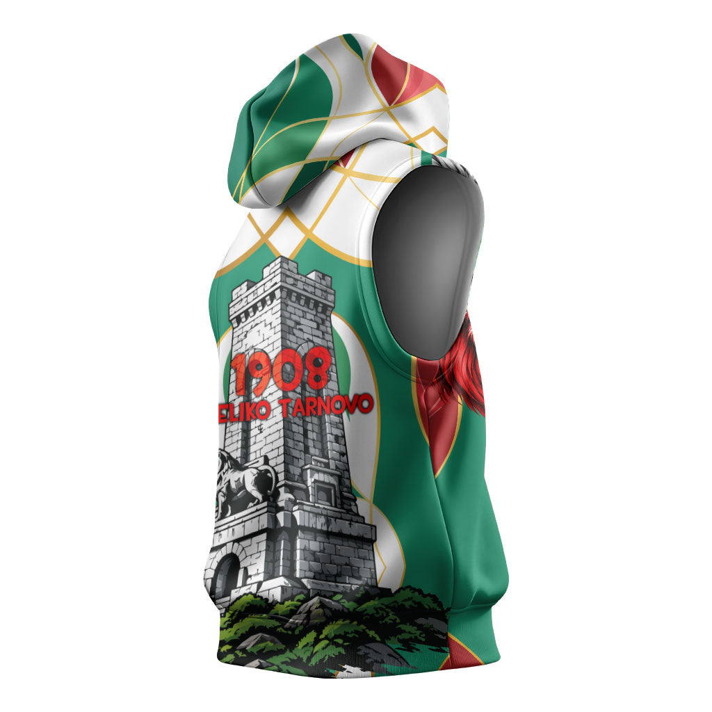 Bulgaria Independence Day 1908 Sleeveless Hoodie Veliko Tarnovo Monument National Flag Patriot