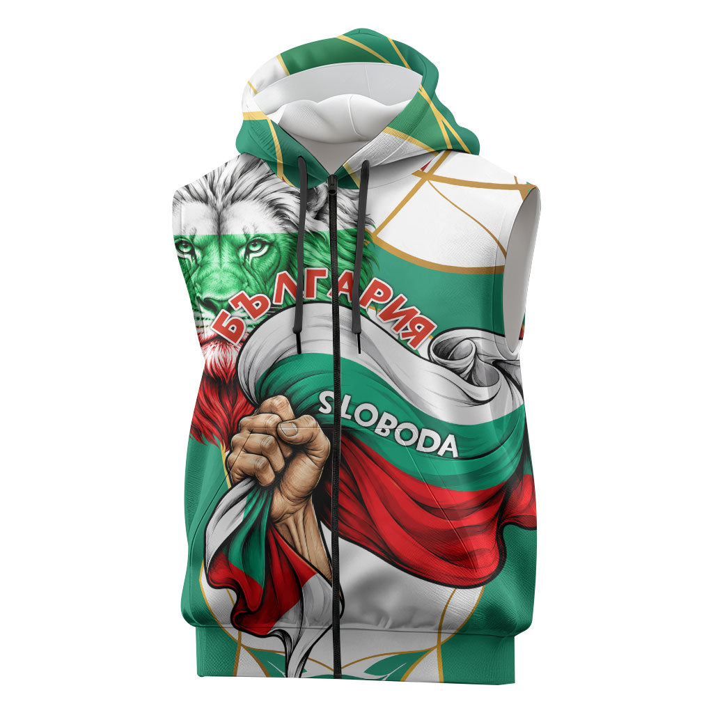 Bulgaria Independence Day 1908 Sleeveless Zip Hoodie Veliko Tarnovo Monument National Flag Patriot