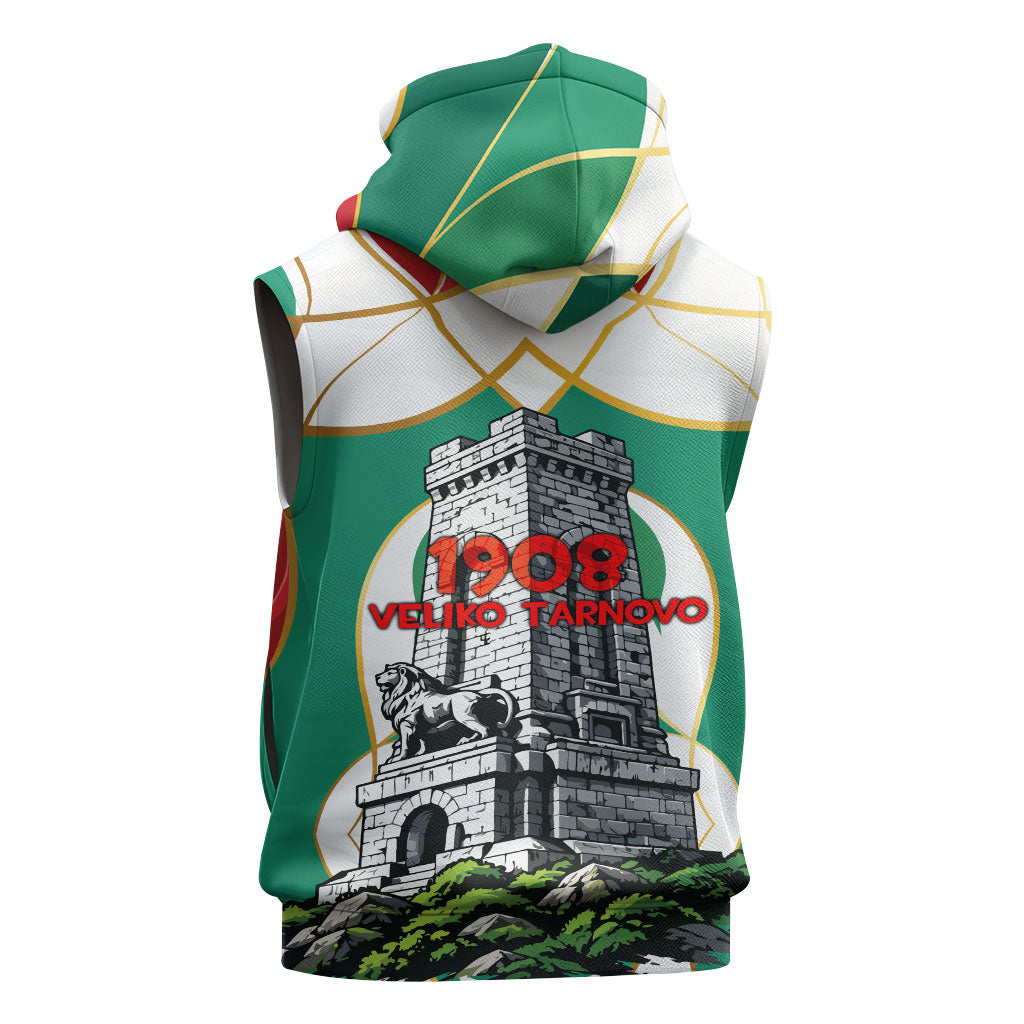 Bulgaria Independence Day 1908 Sleeveless Zip Hoodie Veliko Tarnovo Monument National Flag Patriot