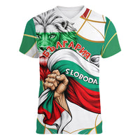 Bulgaria Independence Day 1908 Women V-Neck T-Shirt Veliko Tarnovo Monument National Flag Patriot