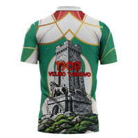 Bulgaria Independence Day 1908 Zipper Polo Shirt Veliko Tarnovo Monument National Flag Patriot