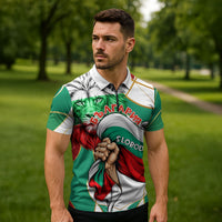 Bulgaria Independence Day 1908 Zipper Polo Shirt Veliko Tarnovo Monument National Flag Patriot
