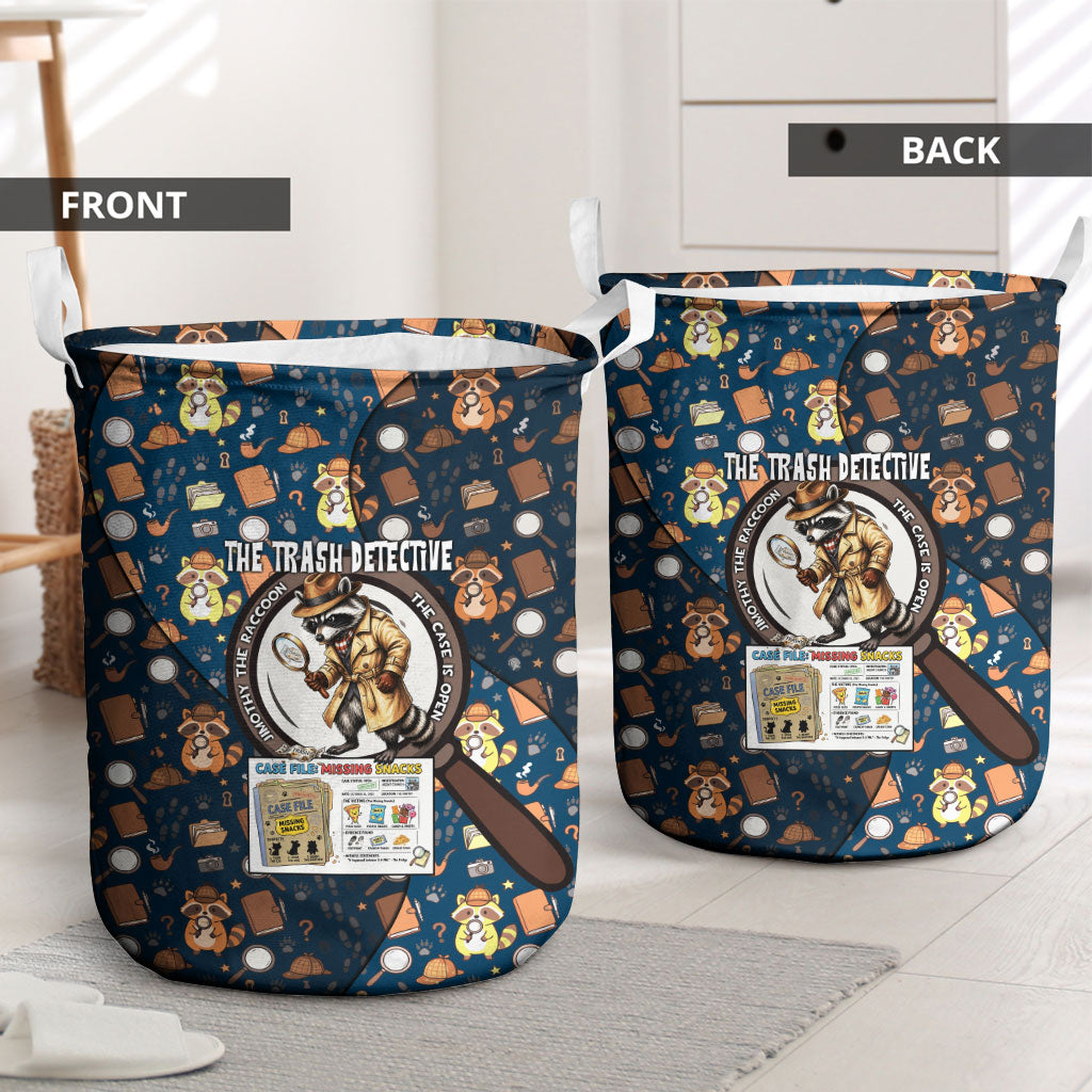 Jimothy The Raccoon The Trash Detective Laundry Basket Funny Noir Sleuth Missing Snacks Crime Mystery