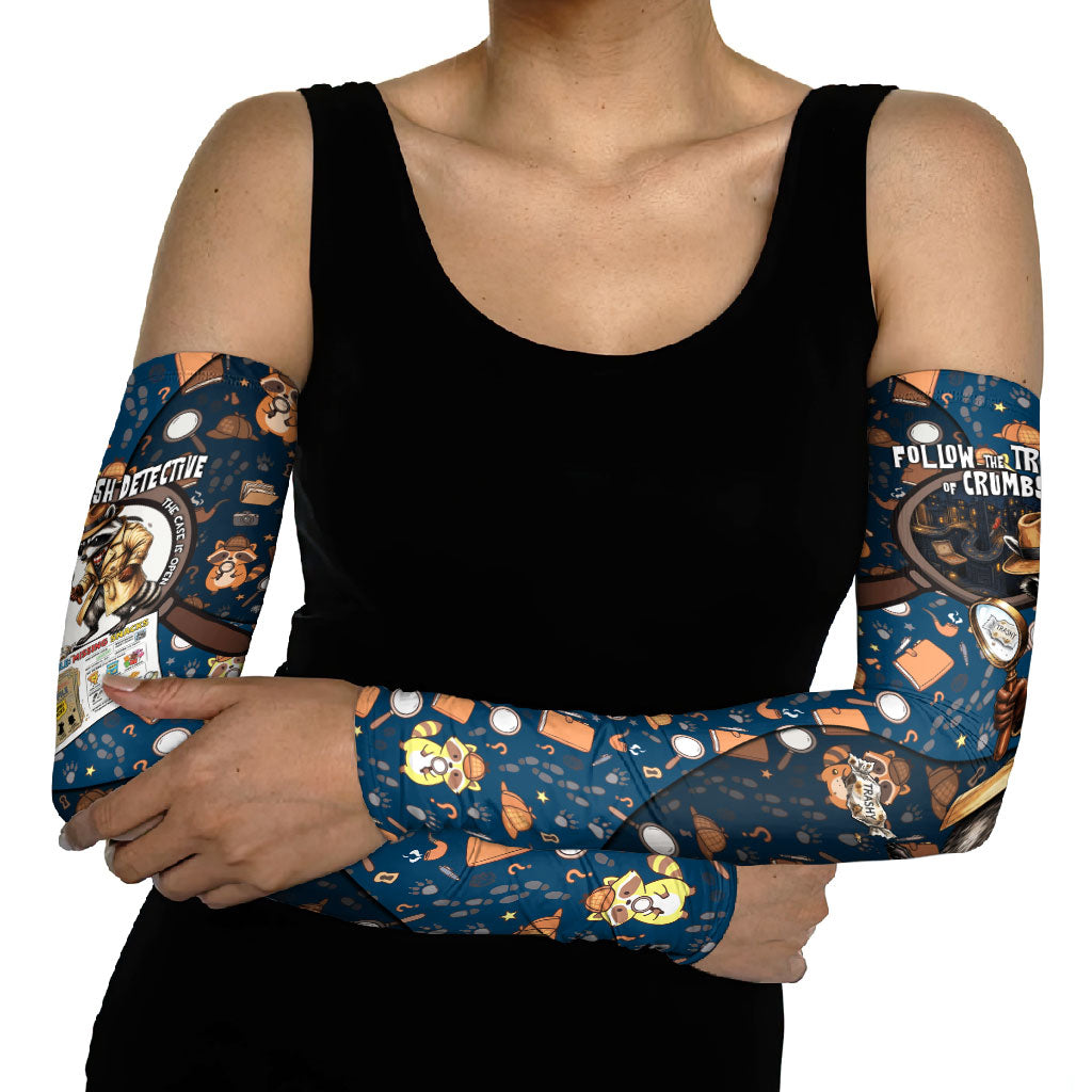 Jimothy The Raccoon The Trash Detective Arm Sleeves Funny Noir Sleuth Missing Snacks Crime Mystery