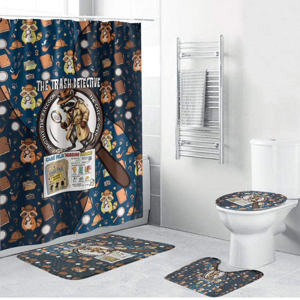 Jimothy The Raccoon The Trash Detective Bathroom Set Funny Noir Sleuth Missing Snacks Crime Mystery