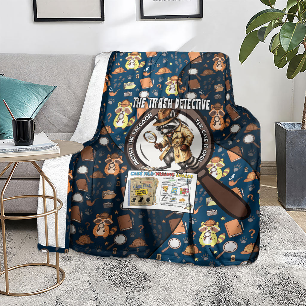 Jimothy The Raccoon The Trash Detective Blanket Funny Noir Sleuth Missing Snacks Crime Mystery