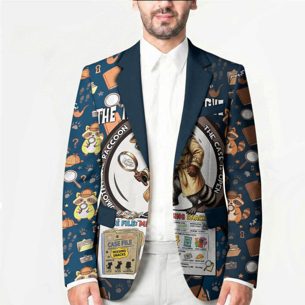 Jimothy The Raccoon The Trash Detective Blazer Funny Noir Sleuth Missing Snacks Crime Mystery
