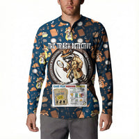 Jimothy The Raccoon The Trash Detective Button Sweatshirt Funny Noir Sleuth Missing Snacks Crime Mystery