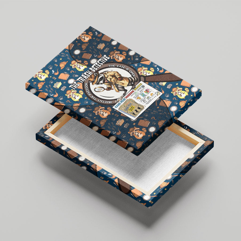 Jimothy The Raccoon The Trash Detective Canvas Wall Art Funny Noir Sleuth Missing Snacks Crime Mystery