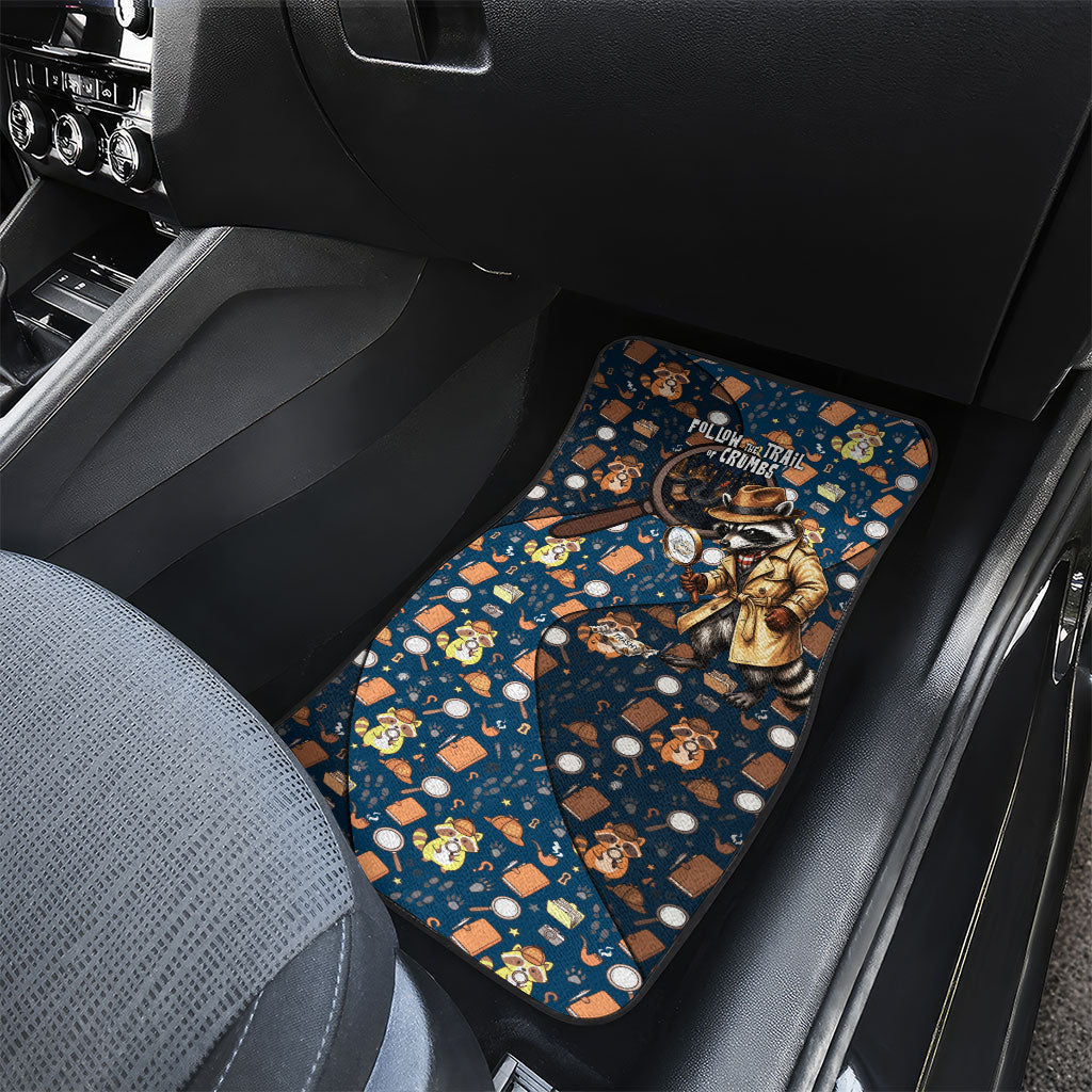 Jimothy The Raccoon The Trash Detective Car Mats Funny Noir Sleuth Missing Snacks Crime Mystery