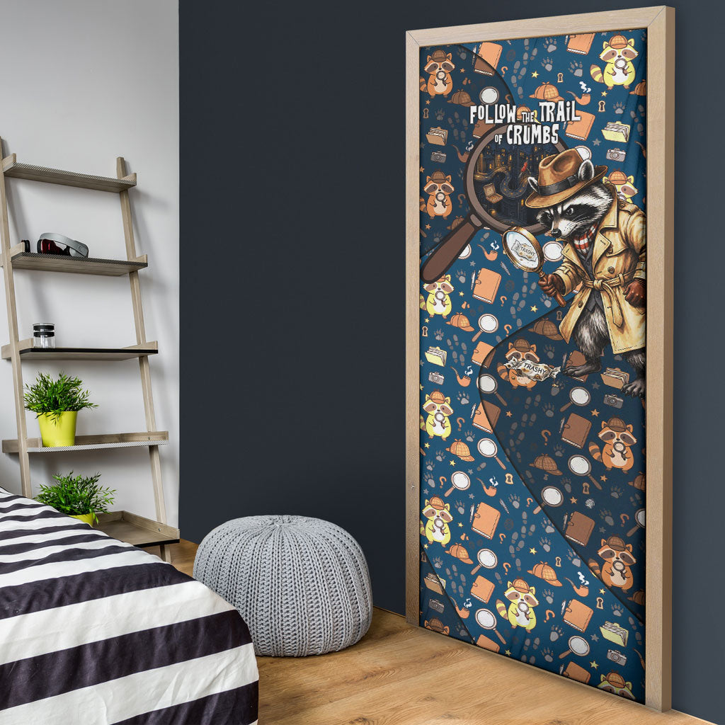 Jimothy The Raccoon The Trash Detective Door Cover Funny Noir Sleuth Missing Snacks Crime Mystery