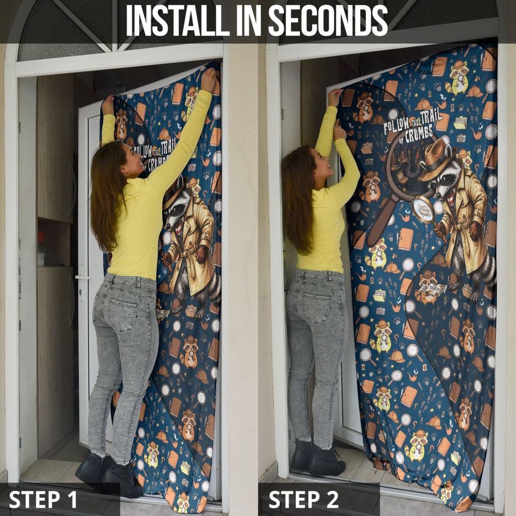 Jimothy The Raccoon The Trash Detective Door Cover Funny Noir Sleuth Missing Snacks Crime Mystery