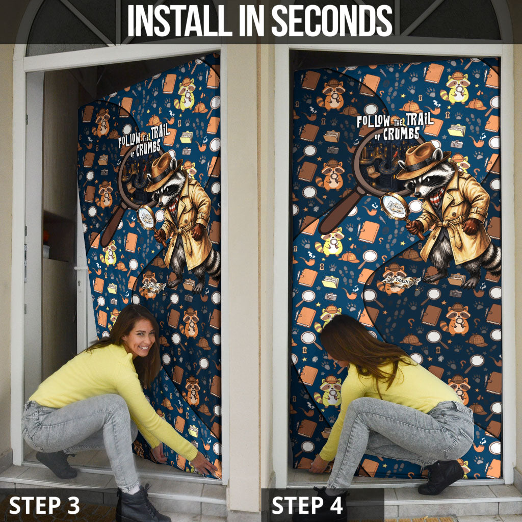 Jimothy The Raccoon The Trash Detective Door Cover Funny Noir Sleuth Missing Snacks Crime Mystery