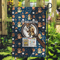 Jimothy The Raccoon The Trash Detective Garden Flag Funny Noir Sleuth Missing Snacks Crime Mystery