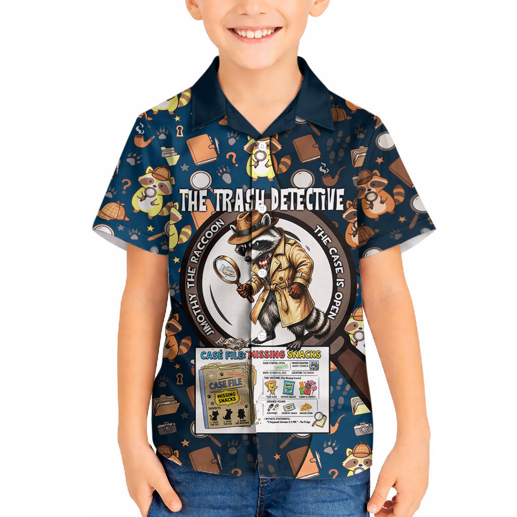 Jimothy The Raccoon The Trash Detective Hawaiian Shirt Funny Noir Sleuth Missing Snacks Crime Mystery