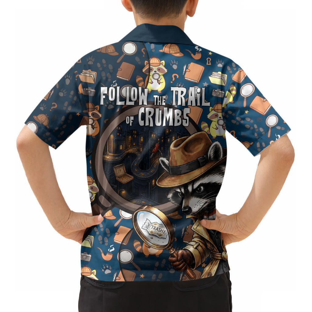 Jimothy The Raccoon The Trash Detective Kid Hawaiian Shirt Funny Noir Sleuth Missing Snacks Crime Mystery