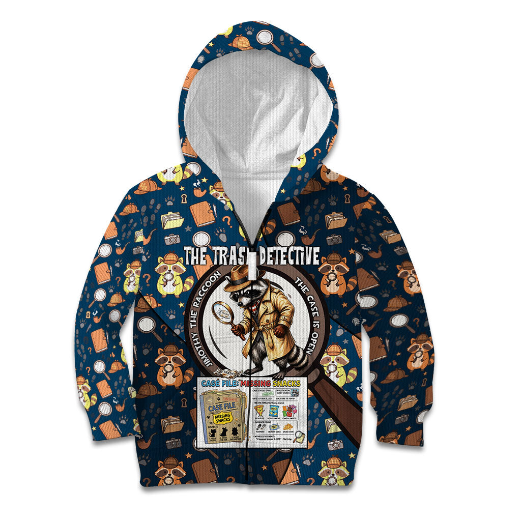Jimothy The Raccoon The Trash Detective Kid Hoodie Funny Noir Sleuth Missing Snacks Crime Mystery