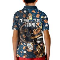 Jimothy The Raccoon The Trash Detective Kid Polo Shirt Funny Noir Sleuth Missing Snacks Crime Mystery