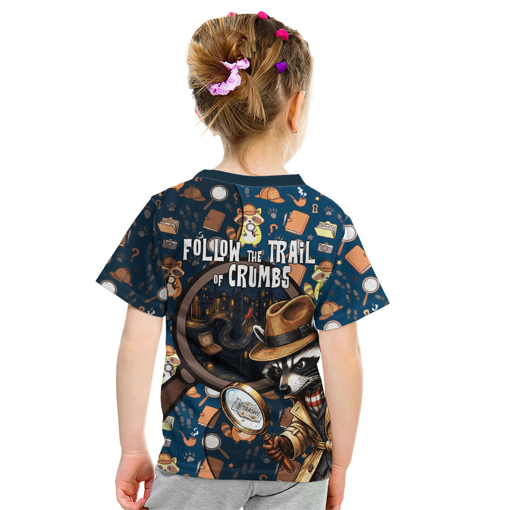Jimothy The Raccoon The Trash Detective Kid T Shirt Funny Noir Sleuth Missing Snacks Crime Mystery