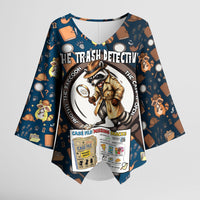 Jimothy The Raccoon The Trash Detective Kimono Sleeve Blouse Funny Noir Sleuth Missing Snacks Crime Mystery