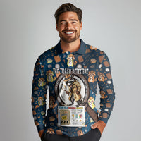 Jimothy The Raccoon The Trash Detective Long Sleeve Polo Shirt Funny Noir Sleuth Missing Snacks Crime Mystery